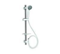 Croydex Three Function Shower Set includes Handset Hose Riser Rail White Chrome