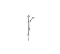 Croydex Amalfi 3 Function Chrome Shower Riser Rail Kit - 66.5cm Riser Rail, Shower Head with 3 Spray Patterns, 1.5m Stainless Steel Hose and Adjustable Slider, Rub Clean Nozzles