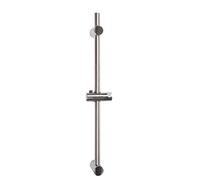 Croydex Amalfi Chrome Shower Riser Rail | 66.5cm Rail | White Wall Brackets | Adjustable Sliding Handset Holder