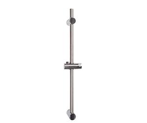 Croydex Amalfi Chrome Shower Riser Rail | 66.5cm Rail | White Wall Brackets | Adjustable Sliding Handset Holder