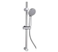 Croydex Amalfi Chrome Shower Head and Hose Set with Riser Rail - Shower Handset with 5 Spray Patterns, 1.5m Shower Hose & 665mm Riser Rail, Rub Clean Nozzles, Ideal for All Shower Types