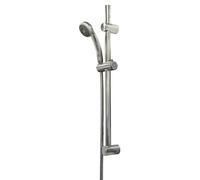 Croydex Amalfi Chrome Shower Set -1 Function Shower Head, 1.5m Shower Hose & Adjustable Shower Head Holder - Fits Standard British Fittings, 665mm Riser Rail for All Shower Types