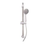 Croydex Amalfi Shower Set with Shower Head with 5 Functions, Easy Clean Nozzles, 1.5m Shower Hose & Adjustable Shower Head Holder, 665mm Riser Rail, Universal Fit for All Shower Types, White