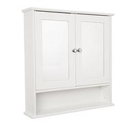 Croydex Anderson 56 x 58cm White Bathroom Cabinet with Open Shelf | Flexi-Fix™ Easy Fit Bracket | Durable MDF Carcass | 1 Internal Adjustable Shelf | Surface Mount