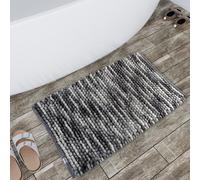 Croydex Anti Slip Grey Bath Mat Soft Loop Design Machine Washable Rug 80x50cm