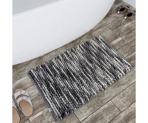 Croydex Anti Slip Grey Bath Mat Soft Loop Design Machine Washable Rug 80x50cm