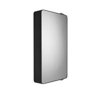 Croydex Arun Matt Black Bathroom Mirror Cabinet - Rotating Medicine Cabinet with Mirror, Wall Mounted Bathroom Wall Cabinet, 2 Shelves, Stainless