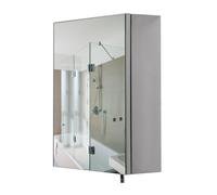 Croydex Avon 40 x 30cm Small Bathroom Mirror Cabinet - Pre-Assembled | Ideal for small bathrooms | Stainless steel carcass | 1 Fixed shelf | Mirrored door with pin handle