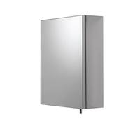 Croydex Avon Single Door Bathroom Mirror Cabinet, Stainless Steel Bathroom Wall Cabinet, Chrome Pin Handles for No Finger Marks, Fully Assembled with All Fittings Included, 12x30x40cm
