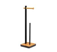 Croydex Toilet Roll Holder - Black & Bamboo