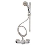 Croydex Bar Mixer Shower Set 1500mm Flexi Tube Hose Riser Rail Chrome Plated