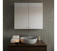 Croydex Mirrored Cabinet, White Steel, Large Double