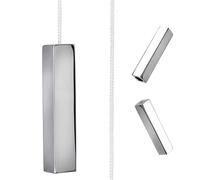 Croydex Bathroom Light Pull Pendant & Cord, Chrome Modern Square Shape | 1m Long Nylon White String Cord | Multi-use for Toilet Ceiling Lights, Fan Switch