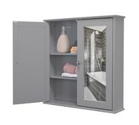 Croydex Bathroom Mirror Cabinet (58x56x13cm) - Ashby Grey