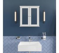 Croydex Bathroom Mirror Cabinet (58x56x13cm) - Ashby White