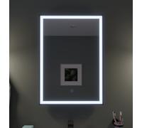 Croydex Bathroom Mirror with LED Lights Black Border Vanity 50x70cm - Burley
