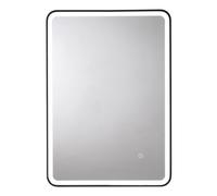 Croydex Bathroom Mirror with LED Lights Edge, Black Frame, 50 x 70cm - Henderson