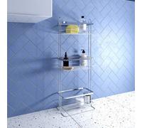 Croydex Free Standing Storage Steel Chrome Effect Storage Basket