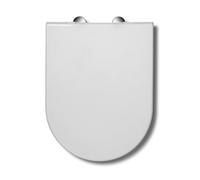 Croydex Baveno D Shaped Soft Close Toilet Seat - Soft Close and Quick Release Button for Easy Cleaning, Made from Recycled Material and Antibacterial Surface