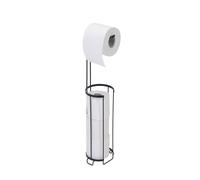 Croydex Black Free Standing Toilet Roll Holder Pedestal Storage for 4 Rolls