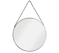 Croydex Hanging Round Mirror with Black Metal Frame