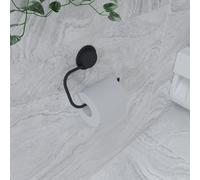 Croydex Stick 'n' Lock Toilet Roll Holder - Matt Black, Black Toilet Roll Holder Easy Installation Adhesive or Screw Fitting, No Drilling Required, All Fixings Included, Matching Bathroom Accessories