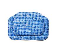 Croydex Blue Mosaic Printed Bath Pillow with Hygiene 'N' Clean