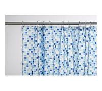 Croydex Blue Mosaic Shower Curtain Waterproof Easy Clean 1800x1800mm Bathroom