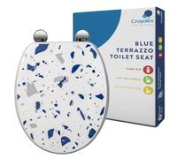Croydex Flexi-Fix Toilet Seat - Terrazzo Blue