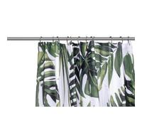 Croydex Shower Curtain with Green Botanical Leaves Design - 100% Polyester with a Weighted Hem, Machine Washable and coated with Proseal for Water Repellence, 1800x1800mm