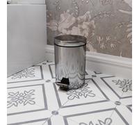 Croydex Britannia 3L Stainless Steel Pedal Bin Chrome Finish Bathroom Waste Bin