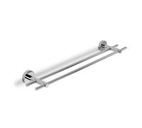 Croydex Flexi-Fix Britannia Durable Brass and Stainless Steel Construction Medium Double Towel Rail, Silver