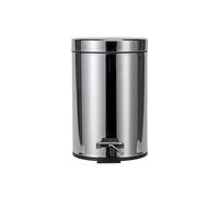 Croydex Britannia Chrome Bathroom Pedal Bin | 3 Litre Capacity | Perfect for Small Bathrooms | Removable Inner Bin | Stainless Steel | Step On