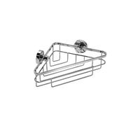 Croydex Brockham Flexi-Fix Corner Shower Caddy - Chrome Shower Shelf with Adjustable Fixing Points, Screw or Glue, Suitable for Wet Areas, Includes