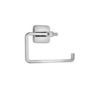 Croydex Flexi-Fix Camberwell Toilet Roll Holder, Durable Chrome Plated, Bathroom Accessories, Soft Square Design, No Drilling, All Fixings Included, Screw or Glue Toilet Paper Holder, Easy Install