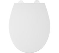 Croydex Capri Oval Toilet Seat Soft Close and Quick Release Button - with Adjustable Hinges to Fit All Standard Toilets, Heavy Duty White Polypropylene, Bottom Fixing