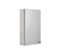 Croydex Carra Bathroom Wall Cabinet with Mirror, Stainless Steel Single Mirror Door, Chrome Plated Handle to Prevent Fingerprints, 90° Opening, Fully Assembled & All Fixings Included, 50x30x12cm