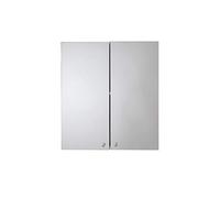 Croydex Carra Mirrored Door Double Cabinet, Stainless Steel, Silver, 50x45cm