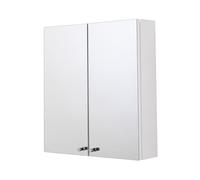 Croydex Mirrored Cabinet, White Steel, Large Double
