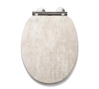 Croydex Cawdor Flexi-Fix Oval Soft Close Toilet Seat Pale Concrete