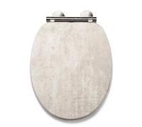 Croydex Cawdor Flexi-Fix™ Wooden Oval Soft Close Toilet Seat - Pale Concrete Wl611120H