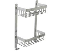 Croydex Chrome Effect Aluminium 2 Compartments Shower Caddy (W)25.5Cm