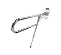 Croydex Stainless Steel Foldaway Hand Rail with Drop Down Leg, White, 710 x 100 x 850 mm