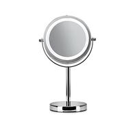 Croydex MM703000E Chrome Battery Operated Pedestal Mirror, H:30cm x W:12cm x D:18cm