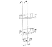 Croydex Chrome Plated Rust Free Mild Steel Shower Riser Rail Hook Over Caddy, Silver
