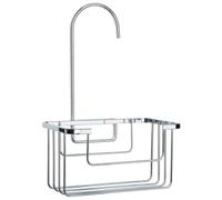 Croydex Shower Bathroom Riser Rail Organiser Tidy Caddy with Hanger - Chrome