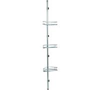 Croydex Chrome Triple Adjustable Basket Shower Caddy Corner Storage Set, 5 Year Rust Free Guarantee
