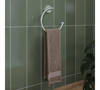 Croydex Chrome Wall Mounted Towel Ring Holder, Flexi-Fix - Knightsbridge