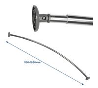 Croydex Circle End Telescopic Curved Shower Curtain Rail - Extendable Chrome Rod