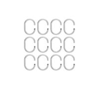 Croydex Clear Shower Curtain C-Rings, Pack of 12, Clear